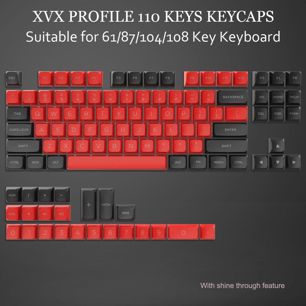 189 Key PBT Double-shot Black Grey XVX Profile Keycaps Key Cap for MX Switches Womier GK61 Anne Pro 2 Mechanical Gaming Keyboard