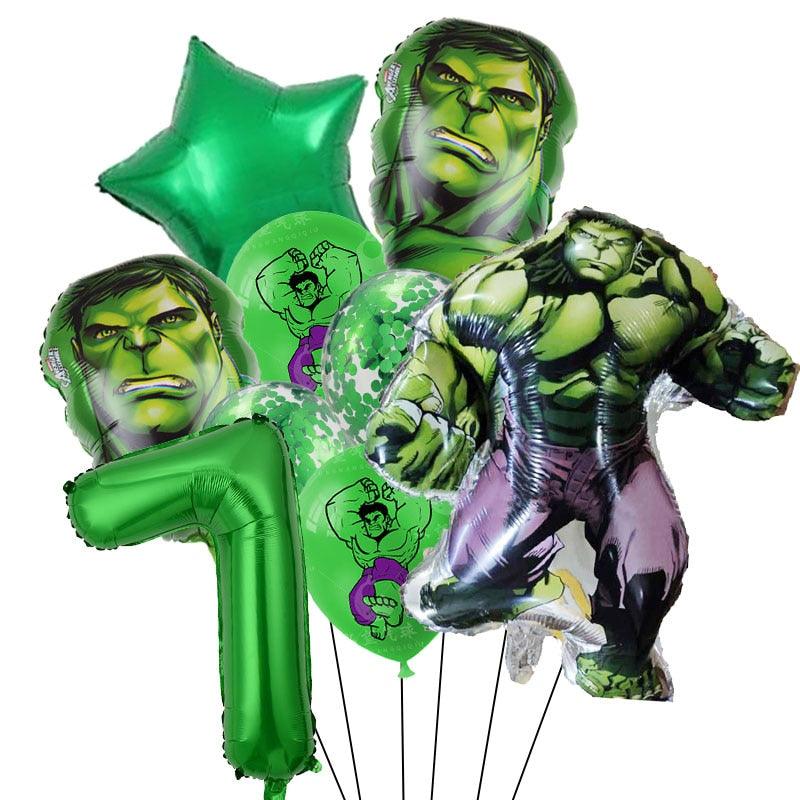 9pcs Superhero Hulk Theme Party Decoration Balloons Birthday Party Decorations Super Hero Baby Shower Supplies Kids Toys Globos