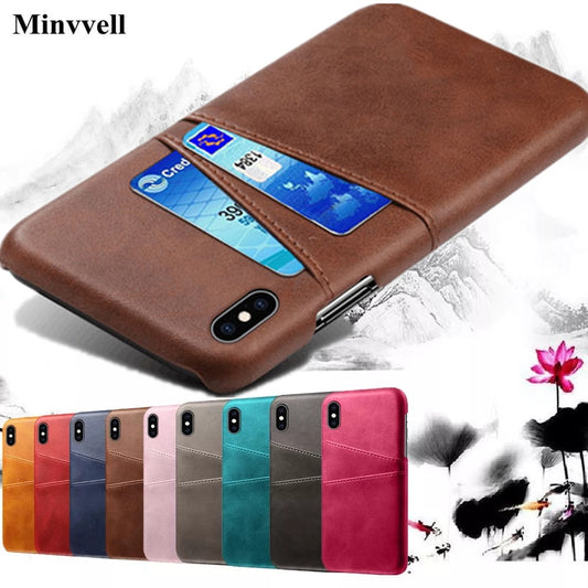 For iPhone 14 Pro 13 Pro MAX 12 min 11 Leather Card Holder Phone Case 7 8 Plus 6 6s X XR PU Leather Cover For iPhone XS MAX 5 SE