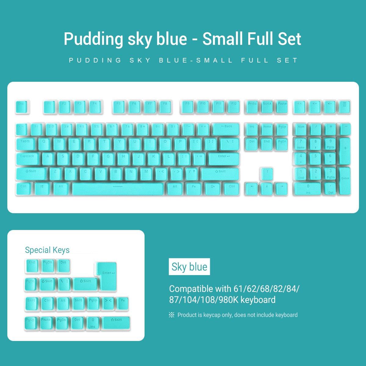 129 Keys Pudding Keycaps OEM Profile PBT Double Shot Keycap For Mx Switch Mechanical Keyboard ISO Layout RGB backlit Key Caps