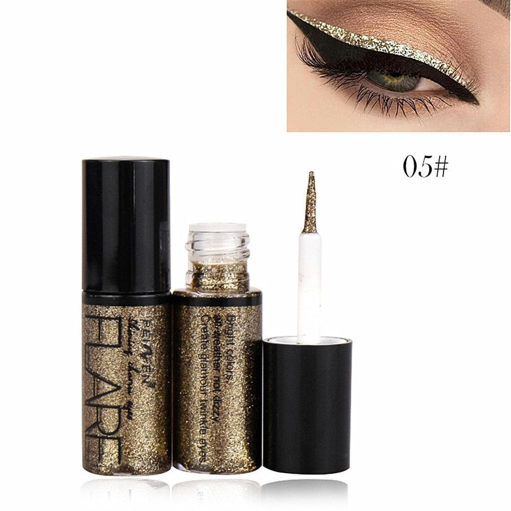 Diamond Shiny Eye Liners Cosmetics Waterproof Silver Rose Gold Color Glitter Sequins Eyeliner Makeup Beauty Eye Shadow