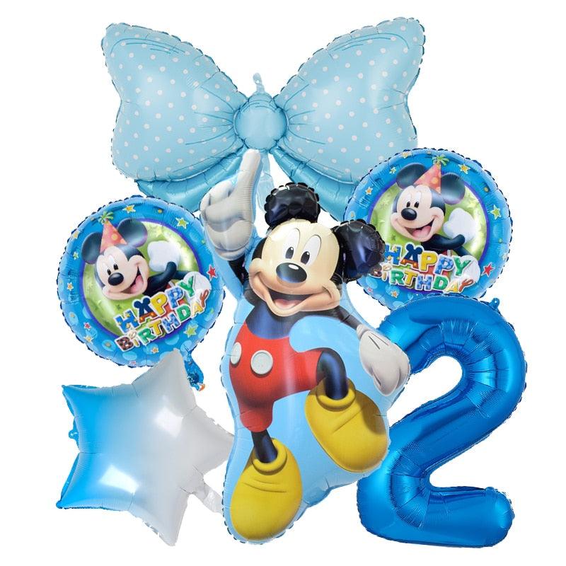1set Disney Pink Minnie Mouse Foil Balloon Girl&#39;s Birthday Party Decoration 1 2 3 4 5 6 7st baby shower supplies Kids Toy Globos