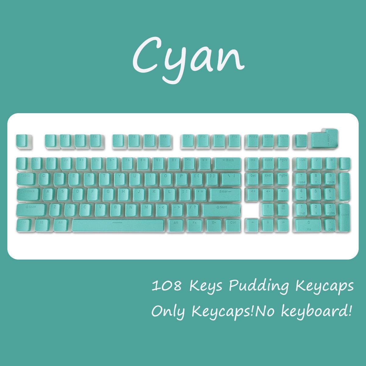 OEM Profile PBT Keycaps 108 Keys Pudding Keycap For Cherry MX Switch Mechanical Keyboard kit RGB Gamer backlit Keyboards Switch