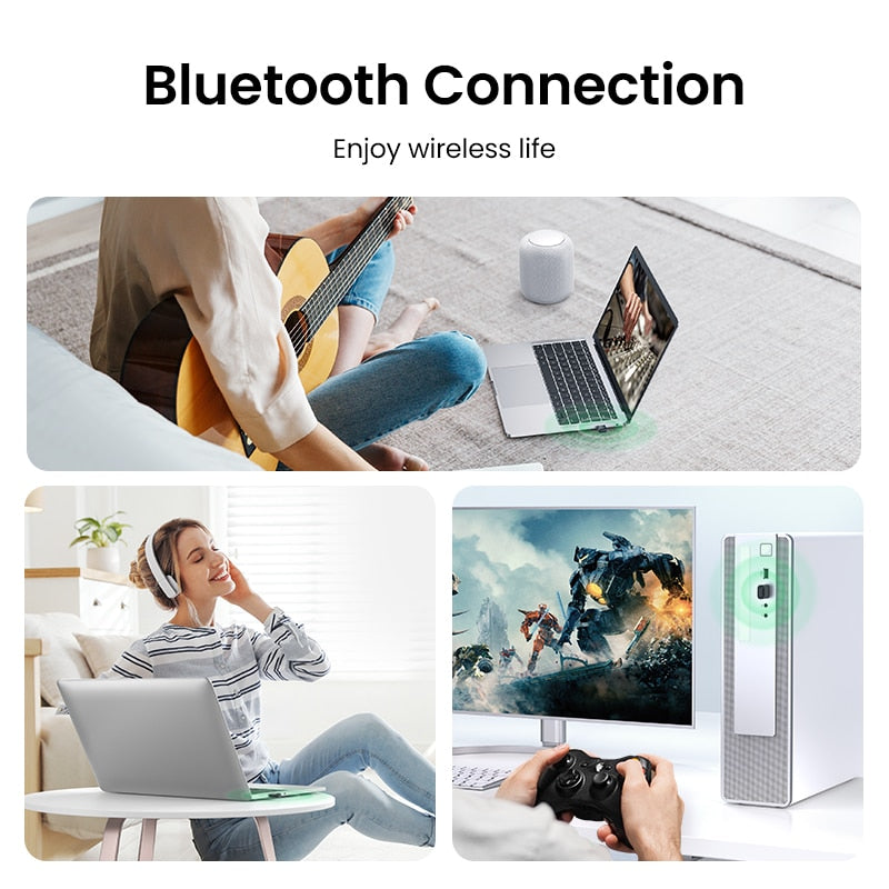 UGREEN USB Bluetooth 5.3 5.0 Dongle Adapter for PC Speaker Wireless Mouse Keyboard Music Audio Receiver Transmitter Bluetooth